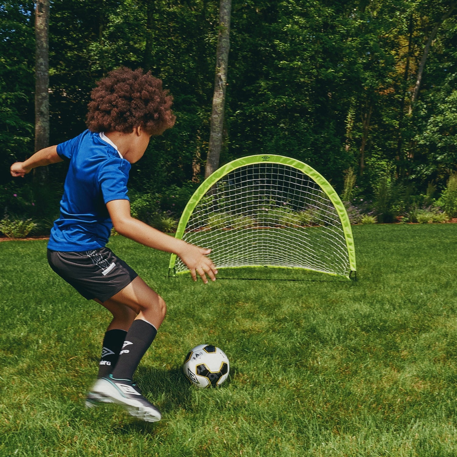 Pop-Up 6 Ft Soccer Goal Net, Portable, Green, Zipper Carrying Bag